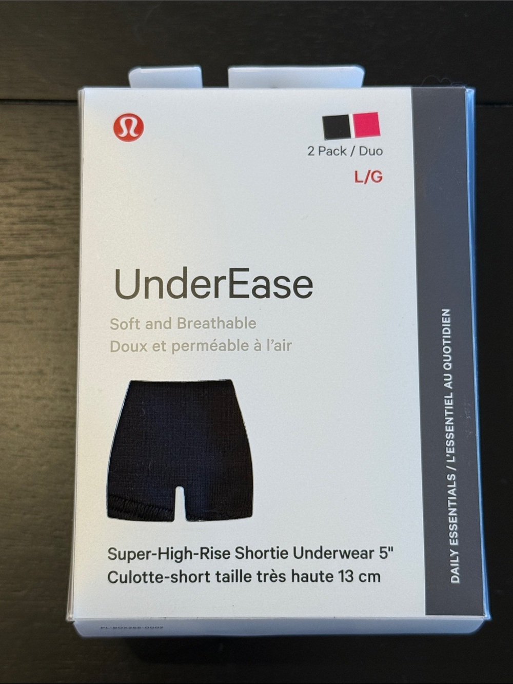 Lululemon UnderEase Super-High-Rise Shortie Underwear 5" 2-Pack Large NWT